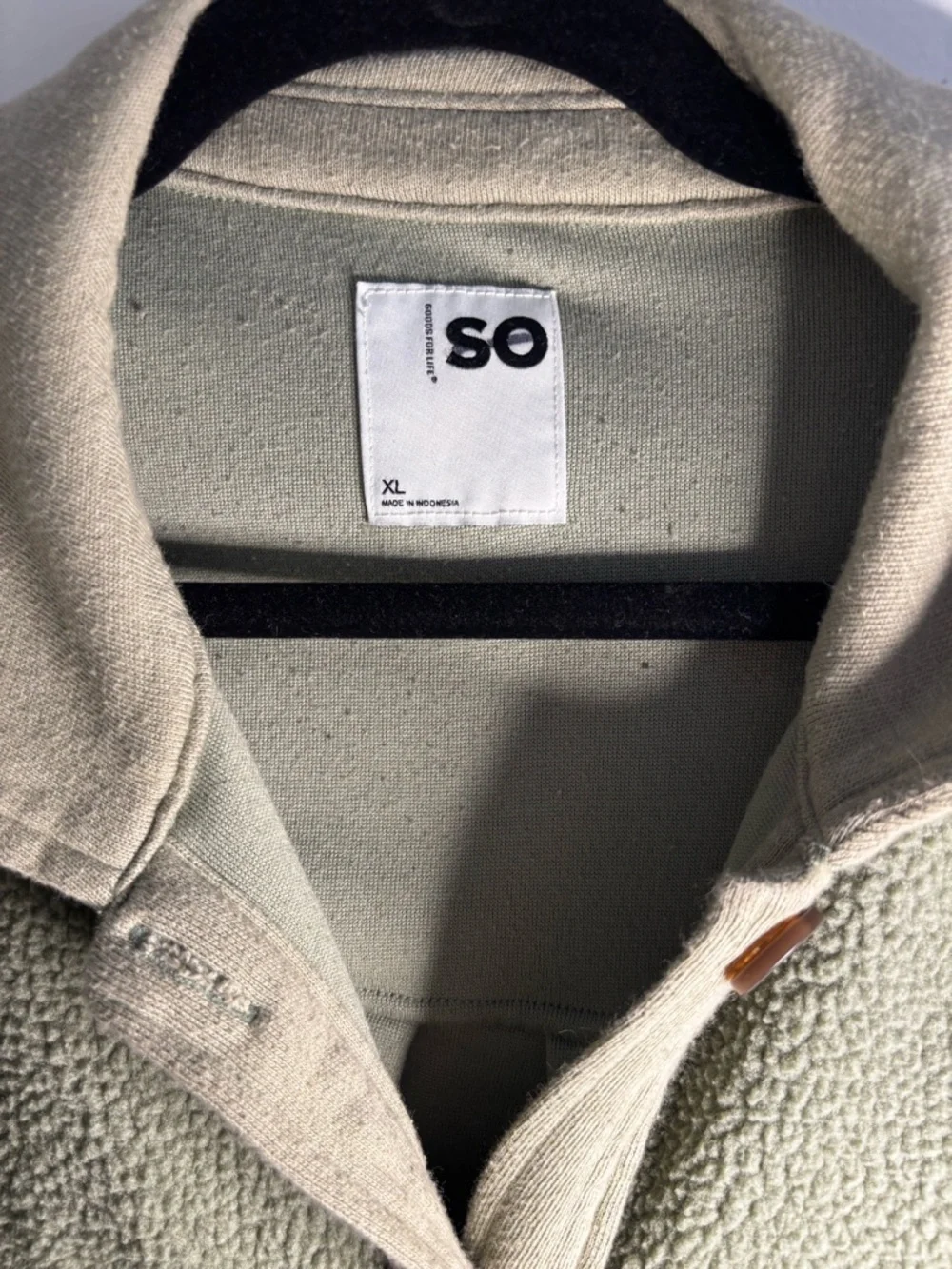 SO Olive Green Fleece Button-Down Shacket - Picture 3 of 3